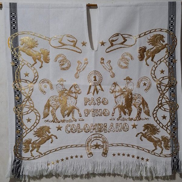 Brillante blanco Dorado Caballitos