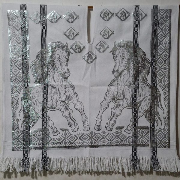 Brillante blanco Plateado Caballos