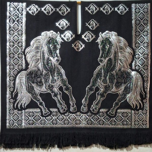 Brillante negro Plateado Caballos
